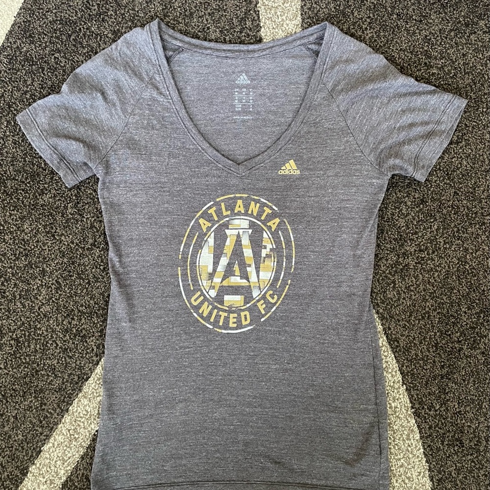 Adidas Gray & Gold Atlanta United FC V-Neck T-Shirt